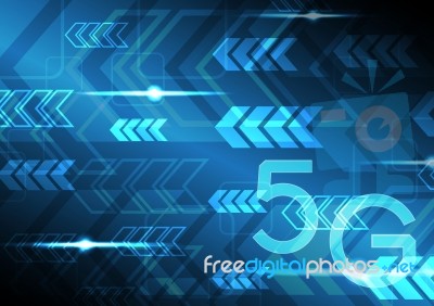 5g Technology Abstract Arrow Background Stock Image