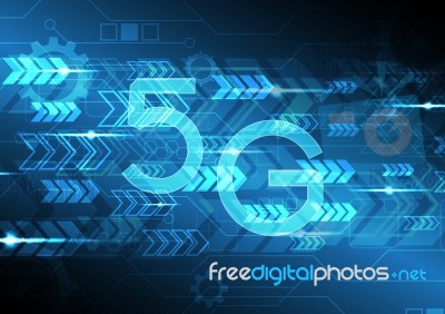 5g Technology Abstract Arrow Circuit Background Stock Image