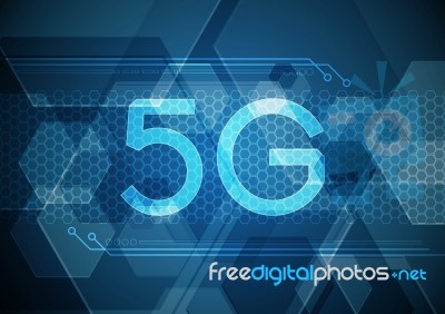 5g Technology Abstract Circle Hexagonal Background Stock Image