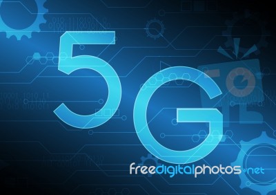 5g Technology Abstract Circuit Circle Background Stock Image