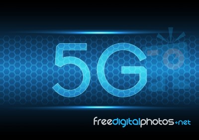 5g Technology Abstract Hexagonal Background Stock Image