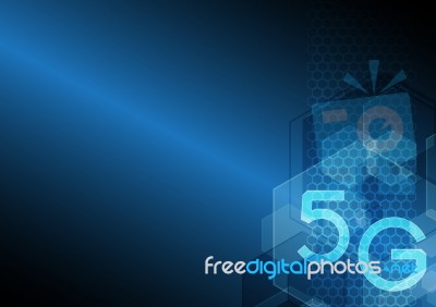 5g Technology Abstract Hexagonal Background Stock Image