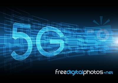 5g Technology Abstract Rectangle Background Stock Image