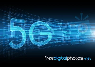 5g Technology Abstract Rectangle Background Stock Image