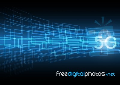 5g Technology Abstract Rectangle Background Stock Image