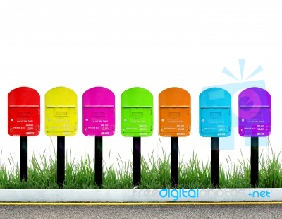 7 Color Postbox  Stock Image