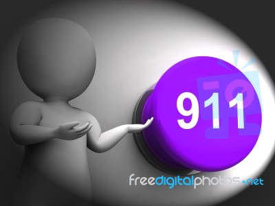 911 Pressed Shows Emergency Number And Services Stock Image