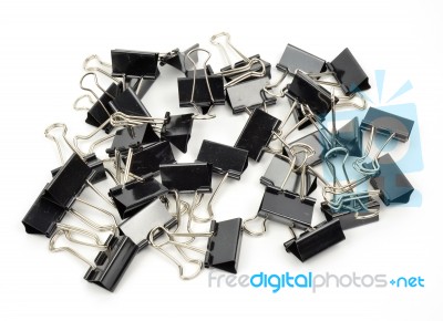 A Black Binder Clip Stock Photo