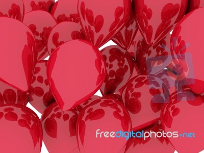 A Bunch Of Red Balloons Floating Stock Image