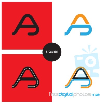 A- Company Symbol.a-letter Abstract Logo Design Stock Image