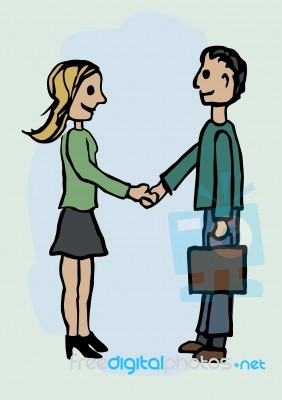 A Couple Shaking Hands Stock Image