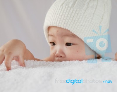 A Cute Little Baby Stock Photo