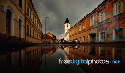 A Puddle In Pecs Stock Photo