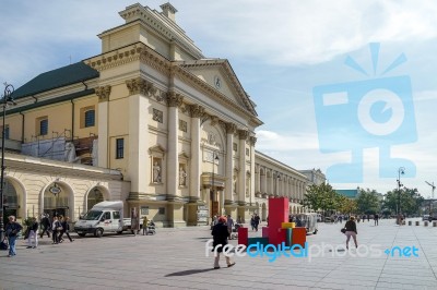 A View Of The Old Market Square In Warsaw Stock Photo