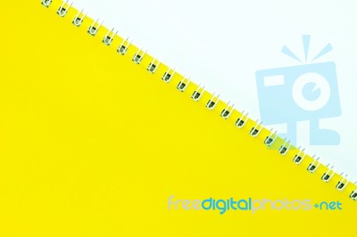 A Yellow Notebook Stock Photo