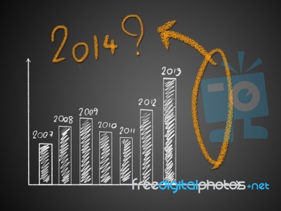 About 2014 On Graph Stock Image