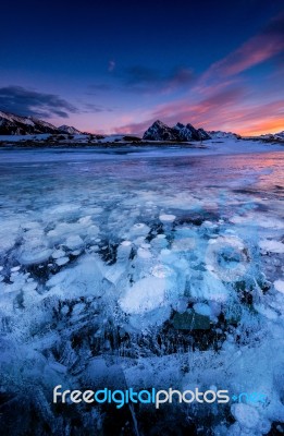 Abraham Lake Stock Photo