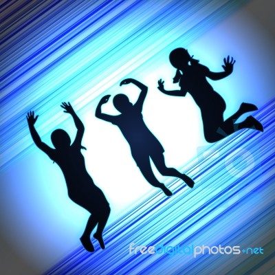 Abstract Background For Enjoy Jumping With Blue Light Stock Image