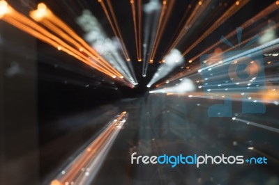 Abstract Background Of High Speed Traveling In City Stock Photo