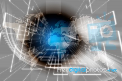 Abstract Background With Globe Stock Image