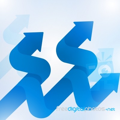 Abstract Blue Arrow Sign Growth To Technology Background Stock Image
