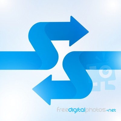 Abstract Blue Arrow Sign Growth To Technology Background Stock Image