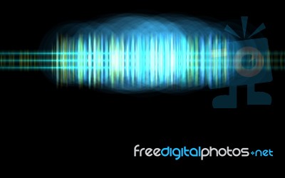 Abstract Blue Audio Spectrum Waveform On Black Background Stock Image
