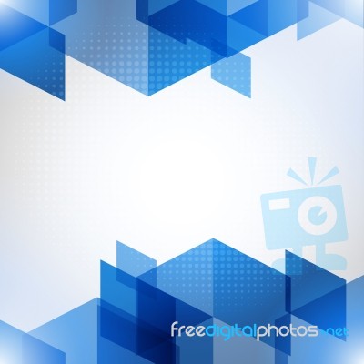 Abstract Blue  Background With Halftone And Polygons Stock Image
