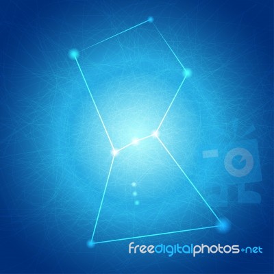 Abstract Blue Orion On Tangle Line Background Stock Image