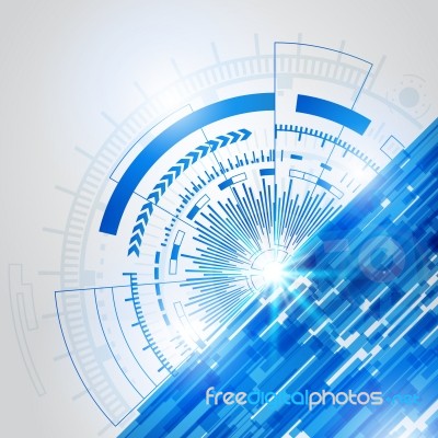 Abstract Blue Technology New Future Concept Background Stock Image