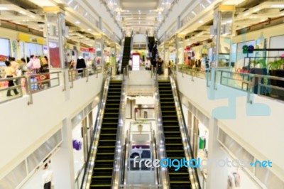 Abstract Blurred People Shopping In Department Store, Urban Life… Stock Photo