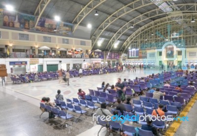 Abstract Blurred Train Station In Bangkok,thailand Stock Photo