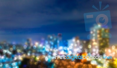 Abstract Bokeh Cityscape Night Background Stock Photo