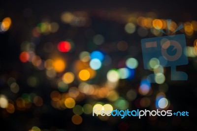 Abstract Bokeh Of City  Traffic Light Stock Photo