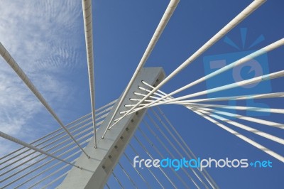 Abstract Detail Of Millennium Bridge In Podgorica, Capital City Stock Photo
