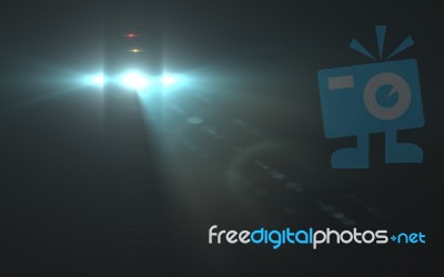 Abstract Digital Lens Flare In Black Background With Three Spot Stock Image