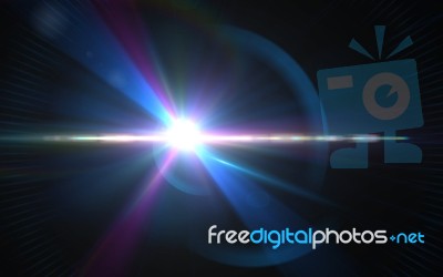 .abstract Digital Lens Flares Special Lighting Effects On Black Background Stock Image