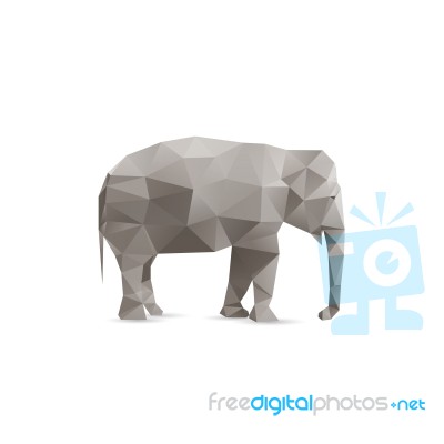 Abstract Elephant Isolated Stock Image