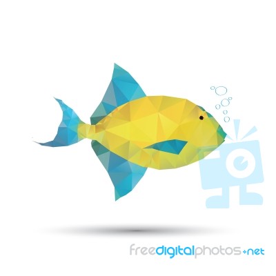 Abstract Fish Isolated On A White Backgrounds Stock Image