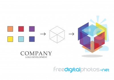 Abstract Geometric Logo Development Stock Image
