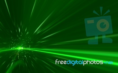 Abstract Green Speed Lens Flare  On Black Background Stock Image