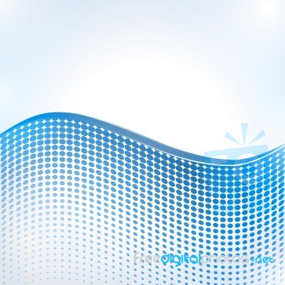 Abstract Halftone Wave In Blue Stock Image