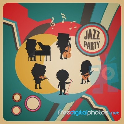 Abstract Jazz Band Poster Stock Image