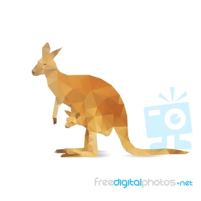 Abstract Kangaroo Isolated On A White Backgrounds Stock Image