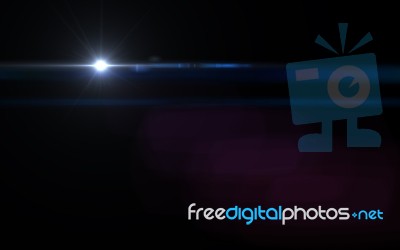 Abstract Lens Flare Light Blue Light Streak And Black Background… Stock Image