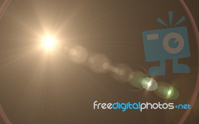 Abstract Lens Flare Light Over Black Background Stock Image