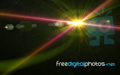 Abstract Lens Flare Light Over Black Background
 Stock Image