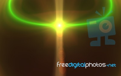 Abstract Lens Flare Light Over Black Background
 Stock Image