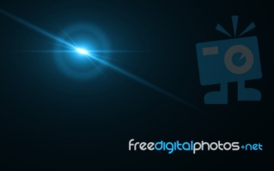 Abstract Lens Flare Light Over Black Background.sun Burst On Black Background Stock Image