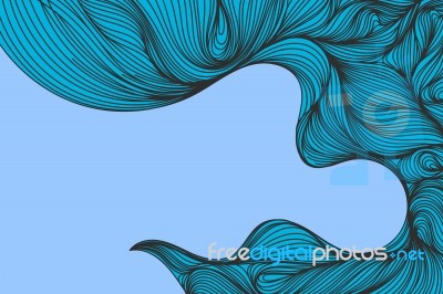 Abstract Lines Art Pattern Blue Curved Scene Stock Image